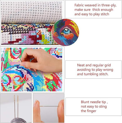 ITSTITCH Cross Stitch Stamped Kits Cross Stitch Kits Beginner Adult with Preprinted Patterns, DIY Needlepoint Embroidery Craft Kits (Unicorn 15x18.9 inch)