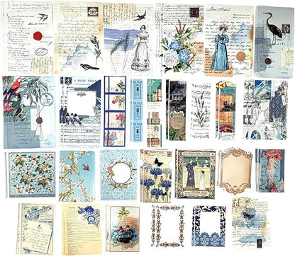 Esweny 200PCS Vintage Scrapbooking Supplies Kit for Journaling, Scrapbook Sticker Paper Pack for Junk Journal Planners Aesthetic Cottagecore Room Decor Wall Art Collage Album