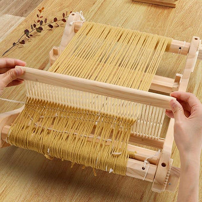 WILLOWDALE 12 Inches Rigid Heddle Loom, Weaving Loom Kit with Shed Stick, Wooden Multi-Craft Weaving Loom for Adults, Threads Warping Frame with Pegs and Yarn Stand, Frame Loom for Beginner