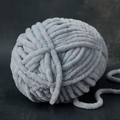 Loops & Threads Sweet Snuggles Yarn - Yarn for Knitting, Crochet, Weaving, and Arts & Crafts - Silver, Polyester, 8.8 oz