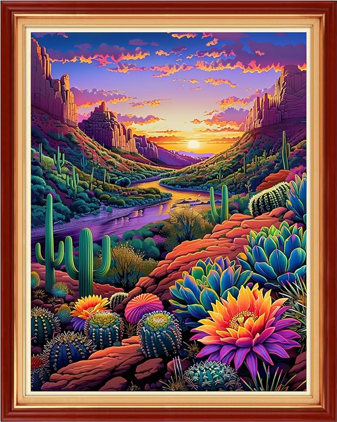 Funchey Stamped Cross Stitch Kits, DIY Cross Stitch Pattern for Adults Beginners Needlepoint Kits Embroidery Kit Arts and Crafts 11CT-Sunrise Scenery 16x20 inchs