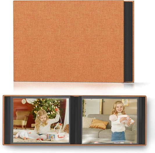 Popotop Photo Album 4x6 48 Pockets for Wedding Gifts,Linen Hardcover Picture Albums for Family Anniversary Baby Vacation Pictures