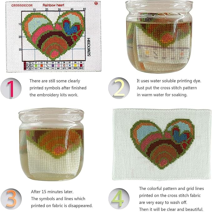Printed Cross Stitch Kits 14CT 20x17 inch Stamped DMC Embroidery Patterns Needlepoint Kits, DIY Embroidery Starter Kitsfor Home Decor (Sunflower 14CT 18X15 inch)