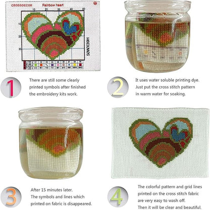 Printed Cross Stitch Kits 14CT 20x17 inch Stamped DMC Embroidery Patterns Needlepoint Kits, DIY Embroidery Starter Kitsfor Home Decor (Sunflower 14CT 18X15 inch)