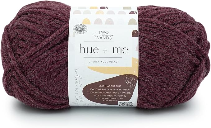 Lion Brand Yarn, Hue + Me Chunky Yarn for Crocheting, Knitting, and Crafts, Crush, 1 Pack