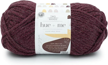 Lion Brand Yarn, Hue + Me Chunky Yarn for Crocheting, Knitting, and Crafts, Crush, 1 Pack