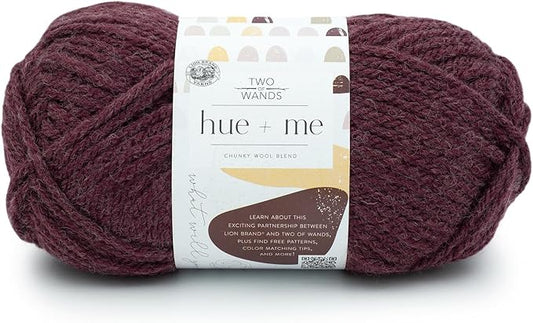 Lion Brand Yarn, Hue + Me Chunky Yarn for Crocheting, Knitting, and Crafts, Crush, 1 Pack
