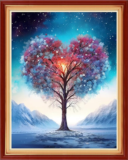 Dooxvey Cross Stitch Kits for Adults Stamped Full Range of Embroidery Starter Kits for Beginners 11CT Printed Cross Stitch Patterns Needlepoint Kits Stamped Crossstitching-Giving Tree 16x20 inch