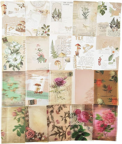 251PCS Vintage Scrapbook Supplies Pack, Scrapbooking Paper and Stickers Ephemera Bundle Junk Journal Kit for Art Aesthetic Journaling Collage Decoupage Craft (Mountain and Fields)