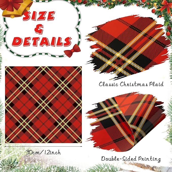 Fainne 40 Sheet Christmas Scrapbook Paper Double Sided Scrapbook Specialty Paper 12 x 12 Inch Xmas Decorative Craft for Card Making Scrapbooking