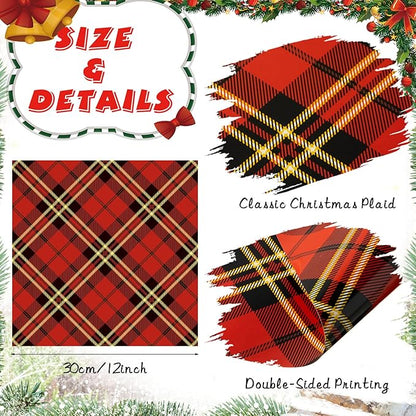 Fainne 40 Sheet Christmas Scrapbook Paper Double Sided Scrapbook Specialty Paper 12 x 12 Inch Xmas Decorative Craft for Card Making Scrapbooking