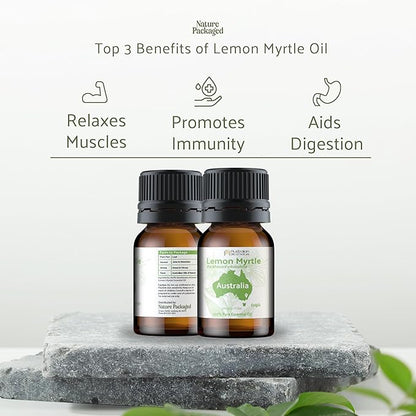 Nature Packaged Lemon Myrtle Essential Oil - Experience an Invigorating, Fresh Citrus Aroma - Pure, Undiluted Therapeutic Grade Essential Oil - 8 oz