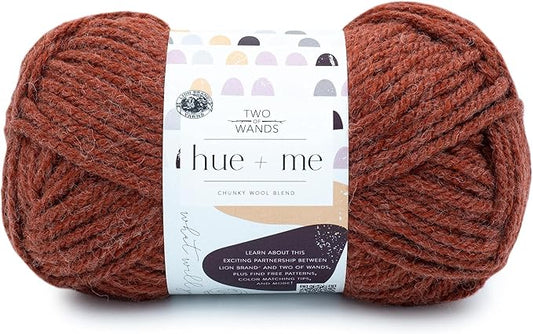 Lion Brand Yarn, Hue + Me Chunky Yarn for Crocheting, Knitting, and Crafts, Spicy, 1 Pack