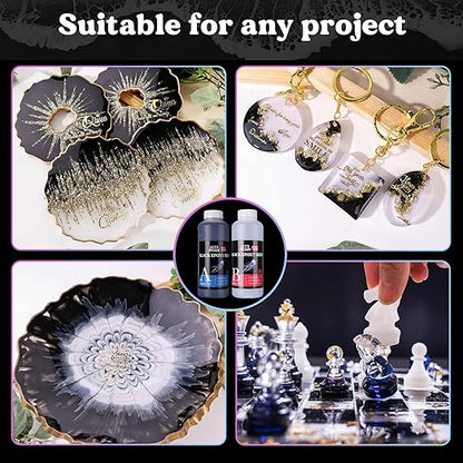LET'S RESIN EPOXY RESIN Black Resin Epoxy,44OZ Bubble Free & High-Gloss Epoxy Kit,Self Leveling and Hardener for Art Crafts,Jewelry Making,Resin Molds