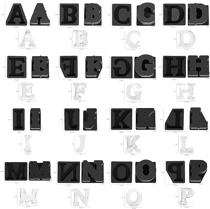 26 Pack Letter Ice Cube Molds - Alphabet Resin Clay Jewelry Casting Molds for Resin, Candle Making & Craft Supplies