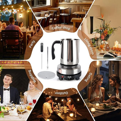 9TH SHOP Candle Making kit, Candle Making Kit for Adults, Candle Making Supplies Includes Electric Stove, Hot Plate, 900ml Pouring Pot, Stirring Spoon and Thermometer