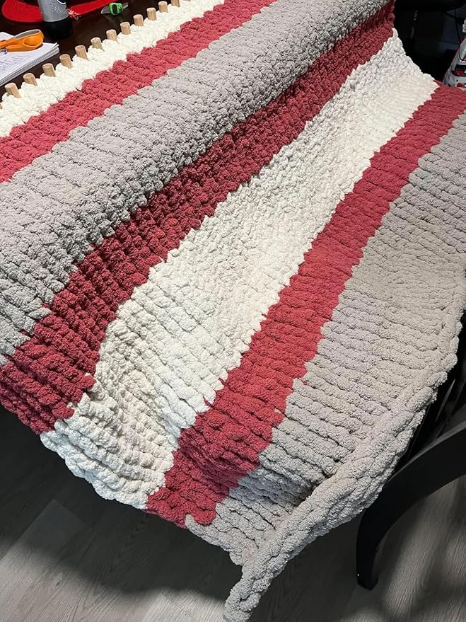 QWM 60“ Chunky Blankets Loom Knitting Looms Long Installation Free and Adjustable Foldable Portable Extra Loom Large 38,48,60, 72,84,96 Inch(60inch)