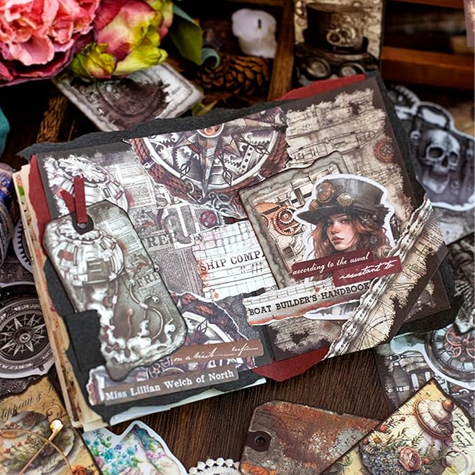 Vintage Scrapbooking Supplies Pack(100 Pieces) for Junk Journal Decoupage Paper Scrapbook Planner Sticker Aesthetic Cottagecore Collage Craft Album (03)