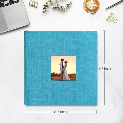 Mublalbum Photo Album 4x6 200 Photos Linen Cover with Memo Areas Photobook Pictures Book for Wedding Family Baby and Vacation (Blue)