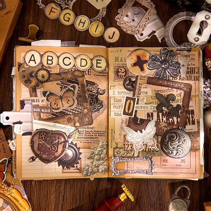 Vintage Scrapbooking Supplies Pack(100 Pieces) for Junk Journal Planners Decoupage Paper Aesthetic Cottagecore Collage Craft Album (07)