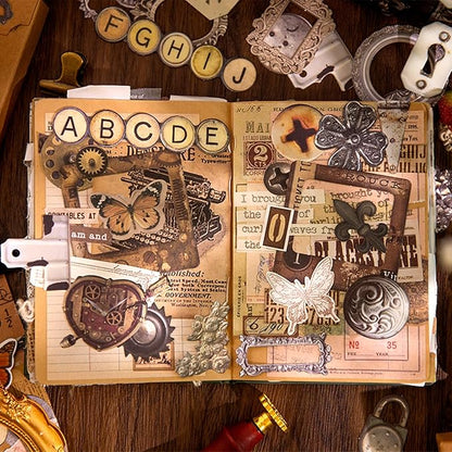 Vintage Scrapbooking Supplies Pack(100 Pieces) for Junk Journal Planners Decoupage Paper Aesthetic Cottagecore Collage Craft Album (07)