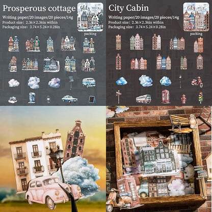 120 Pieces Exquisite Cottage Vintage Sticker Set for Scrapbooking, Junk Journal Supplies, Planner, Bujo, Collage, DIY Crafts Arts (6 Pack)