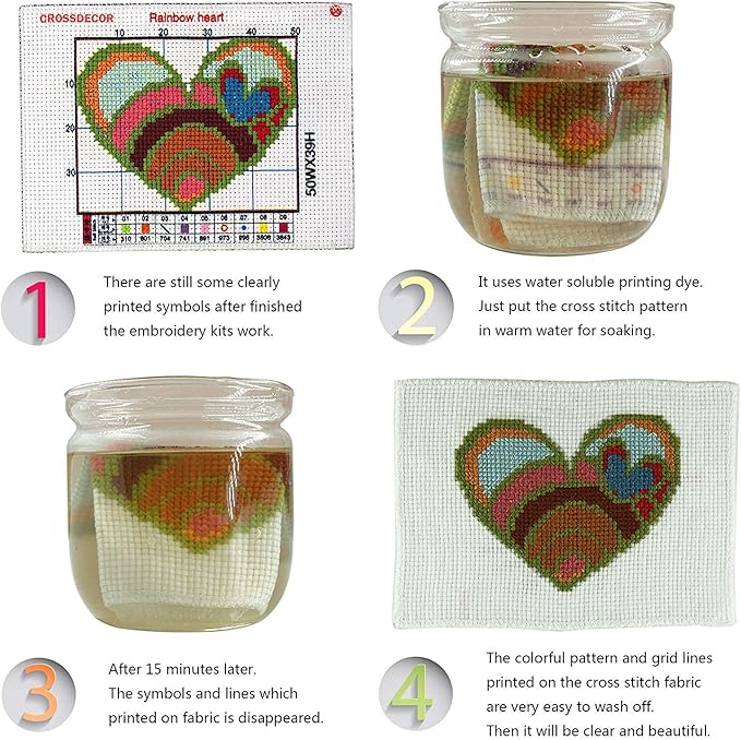 Cross Stitch Stamped Kits 11CT 21X18 inch Holiday Gift Pre-Printed Cross-Stitching Starter Patterns for Beginner Adults, Embroidery Needlepoint Kits Christmas Deer