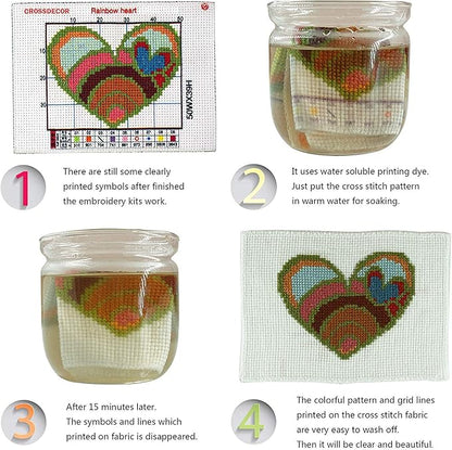Cross Stitch Stamped Kits 11CT 21X18 inch Holiday Gift Pre-Printed Cross-Stitching Starter Patterns for Beginner Adults, Embroidery Needlepoint Kits Christmas Deer
