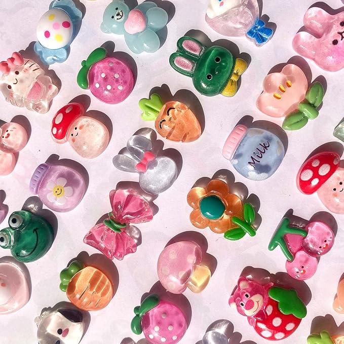 120 Pcs Random Slime Charms Bulk DIY Craft Making Making Kit, Resin Flat Back Slime Making Supplies for DIY Scrapbooking Crafts