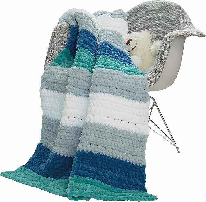 Loops & Threads Sweet Snuggles Yarn - Yarn for Knitting, Crochet, Weaving, and Arts & Crafts - Blue, Polyester, 8.8 oz