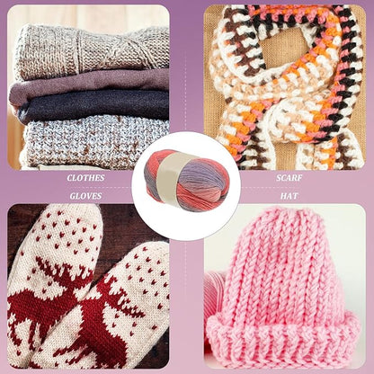 Gradient Multicolor Wool Yarn Soft Mid-Weight DIY Knitting Supplies for Sweaters Scarves Hats and Blankets Hand-Dyed Wool Craft