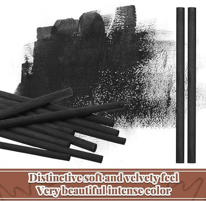 Gueevin 50 Pcs Willow Charcoal Sticks, Willow Charcoal, Artists, Beginners, Students, Perfect for Sketching, Drawing, Shading, and Fine Art Christmas Gifts for Art (5-7mm)