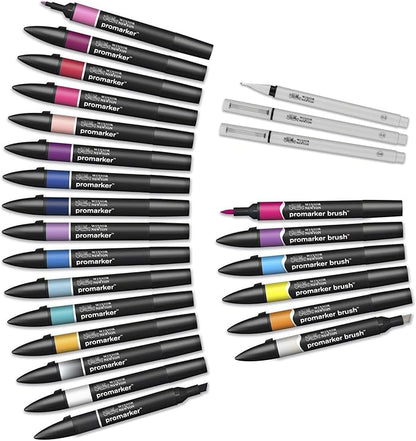 Winsor & Newton ProMarker Set, 25+1pcs. Wallet, Modern Lettering
