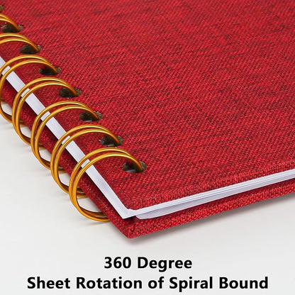 Yopih Linen Covered Scrapbook Photo Album, 8x8 Inches with Hardcover Kraft White Pages - Ideal for Travel, Wedding, Guest Book, Christmas, Baby Shower (20 Sheets/40 Pages)