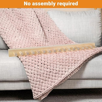 QWM 60“ Chunky Blankets Loom Knitting Looms Long Installation Free and Adjustable Foldable Portable Extra Loom Large 38,48,60, 72,84,96 Inch(60inch)