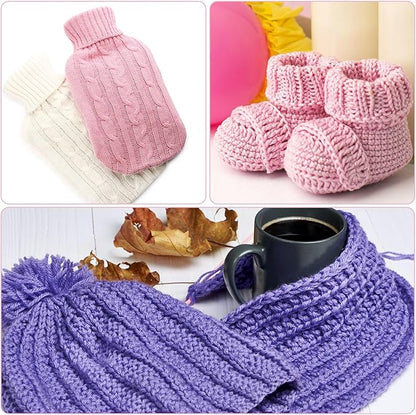 24 Skeins Soft Cotton Yarn Total 2880 Yards Assorted Colors Yarn for Crocheting and Knitting 4 Ply Acrylic Gauze for DIY Crafts Project, Each Skein 1.76 Oz/120 Yard(Purple Series)