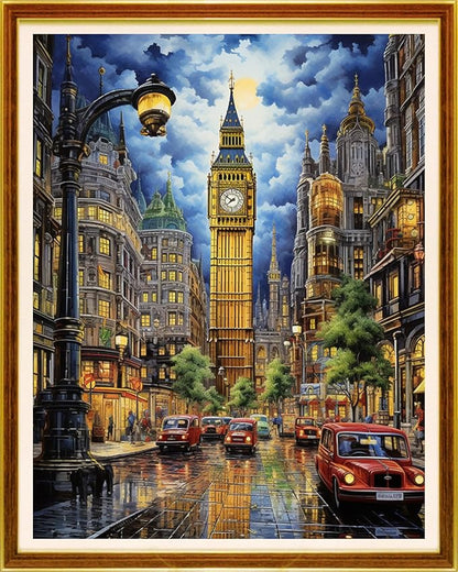 Joycasa Stamped Cross Stitch Kits for Beginners Full Range of Cross Stitching 11 CT Printed Cross Stitch Kit for Adults Cross-Stitch Patterns Needlepoint Kits-Night View of New York City 16x20 inchs