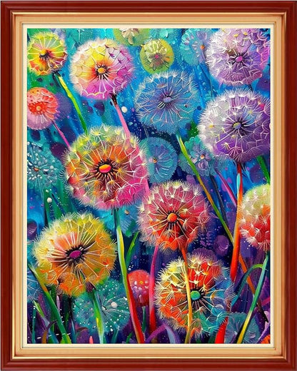 Funchey Stamped Cross Stitch Kits, DIY Cross Stitch Pattern for Adults Beginners Needlepoint Kits Embroidery Kit Arts and Crafts 11CT&Colorful Dandelion 16x20 inch