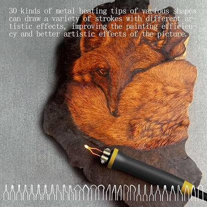 FIRElood LH30 Wood Burning Kit, Digitally Adjustable Temperature Wood burner Pen Kit, Wood Burning Tool, Professional Wood Burner Tool Kit for Adults and Beginners Craft (LH30-2 NEW)