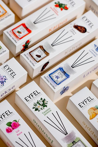 EYFEL Acacia Reed Diffuser Set - 4.05 fl oz Oil Diffuser Sticks, Bathroom & Home Fragrances, Scented Sticks, Home Décor