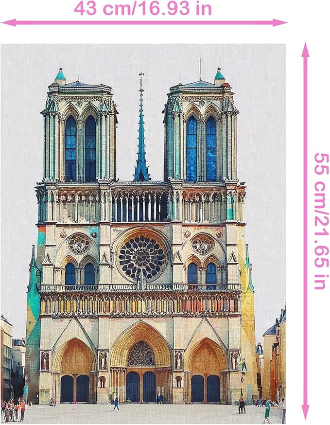 57lilina Stamped Cross Stitch Kits - 11CT Church Easy Pre Printed Cross-Stitch Patterns for Adults, Advanced Embroidery Kit for Beginners, 17x21 Inch DIY Crossstitch Crafts for Wall Decor or Mom Gifts