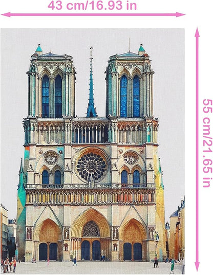 57lilina Stamped Cross Stitch Kits - 11CT Church Easy Pre Printed Cross-Stitch Patterns for Adults, Advanced Embroidery Kit for Beginners, 17x21 Inch DIY Crossstitch Crafts for Wall Decor or Mom Gifts