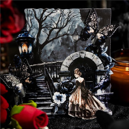 AuriicLeaf Gothic Manor Sticker Set, 120PCS Vintage Ephemera for Scrapbooking, Journaling, DIY Crafts and Planner Supplies