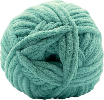 Okey Dokeys 300g Jumbo Velvet Chenille Yarn 7 Jumbo – Plush, No-Fray, Durable Plushies, Posh Soft Crochet Projects Beginner Friendly (130 yds) (Seafoam Sage Green (115), 1 Pack (17.90/Skein))