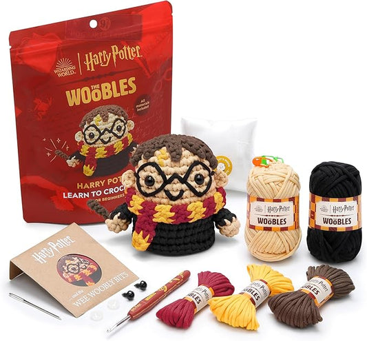The Woobles Beginners Crochet Kit with Easy Peasy Yarn as seen on Shark Tank - with Step-by-Step Video Tutorials - Harry Potter