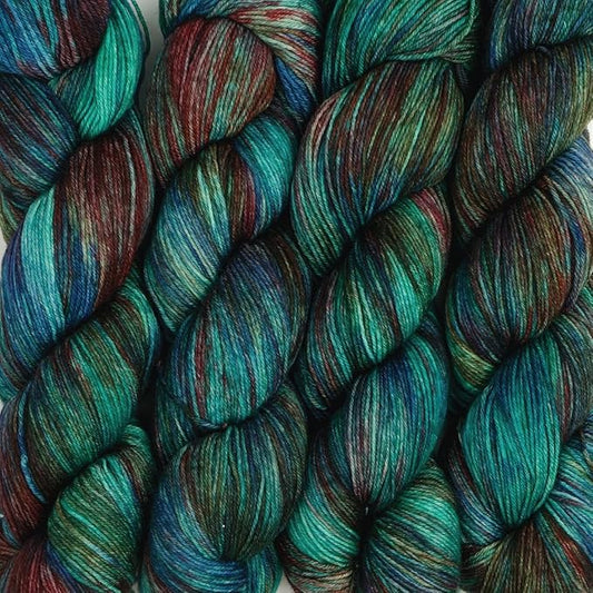 KnitPro Symfonie Hand Dyed Yarn | Extra Fine Merino Wool & Polyamide Blend for Knitting & Crocheting, Fingering Weight, Oeko-TEX Certified 400m, 100g Skein | Terra Variegated Tropical Seascape