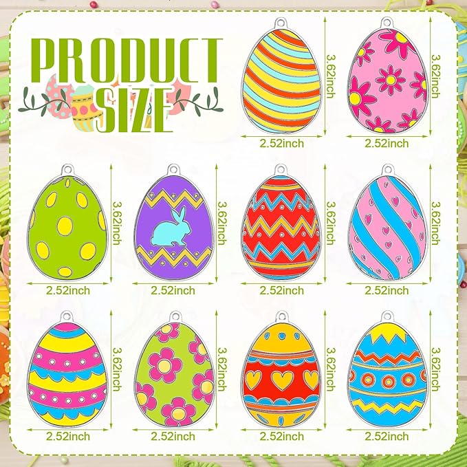 WinnerWhy 30 Sets Easter Suncatchers Window Art Kits, Egg Spring DIY Sun Catchers Bulk Crafts Paint Your Own Window Ornaments for Adult Easter Day Home Birthday Activity Party Decor