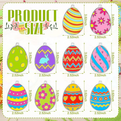 WinnerWhy 30 Sets Easter Suncatchers Window Art Kits, Egg Spring DIY Sun Catchers Bulk Crafts Paint Your Own Window Ornaments for Adult Easter Day Home Birthday Activity Party Decor