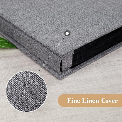 potricher Linen Hardcover Photo Album 4x6 600 Photos Large Capacity for Family Wedding Anniversary Baby Vacation (Gray, 600 Pockets)
