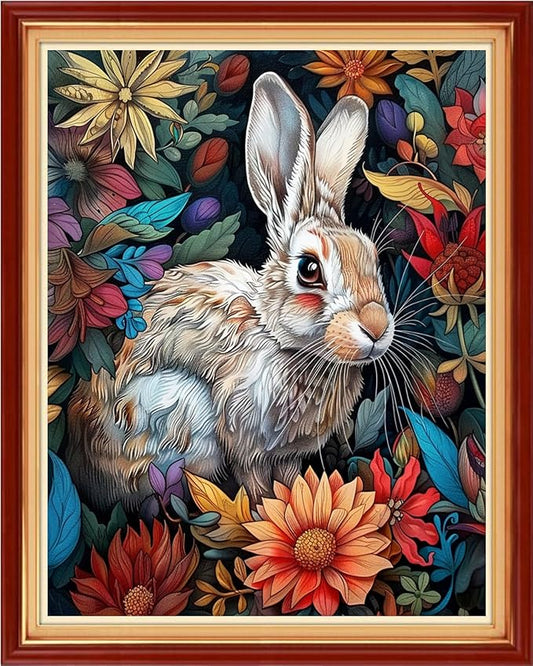 Artvxeay Stamped Cross Stitch Kits | Embroidery Kits for Beginners Craft Kit Needlepoint for Adults Supplies DIY 11CT- (Lucky Rabbit 16x20 inch)